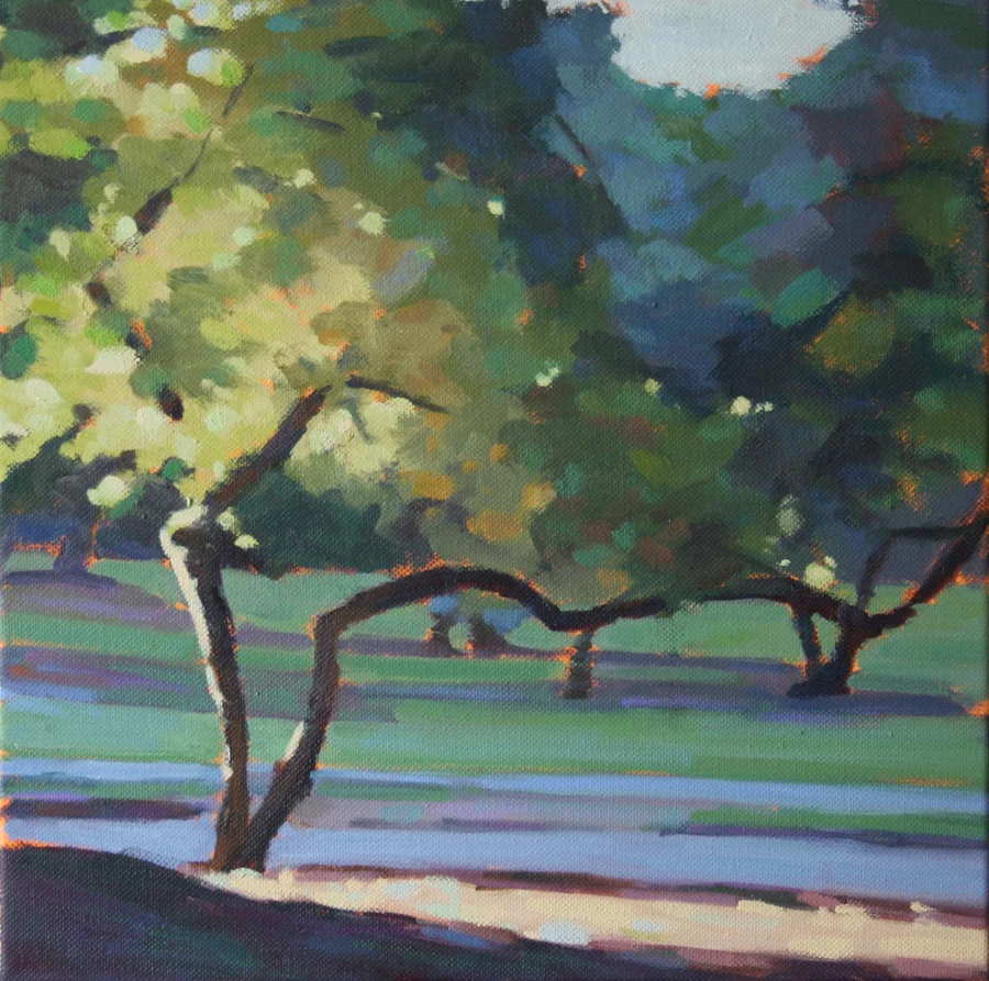 Two Branches, Oil on Canvas, 12 x 12