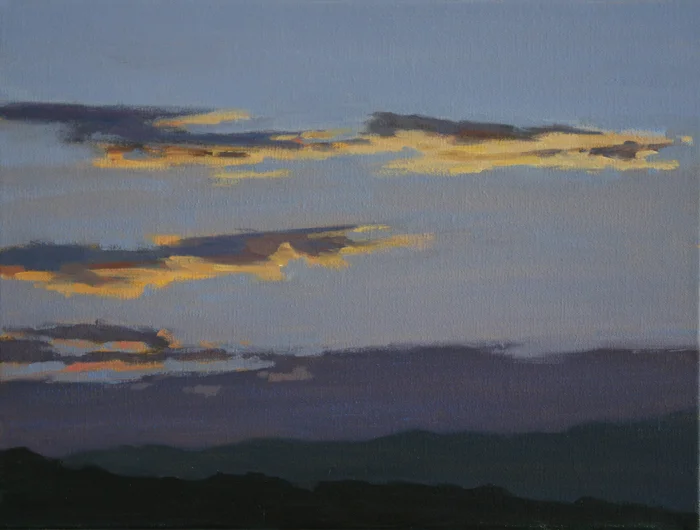 Sunset Over the Whites, Oil on Canvas, 12 x 16
