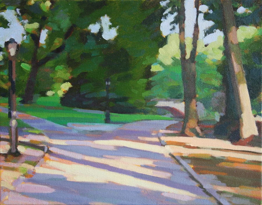 Afternoon Walk to the Reservoir, Oil on Canvas, 11 x 14