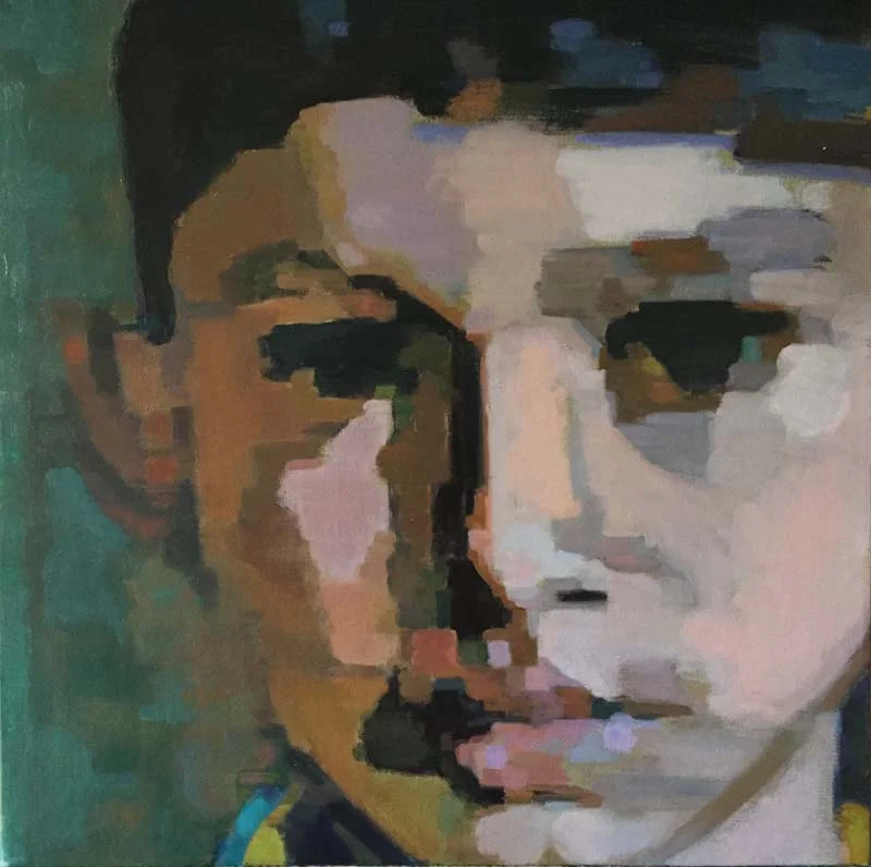 Ravi Up Close, Oil on Canvas, 20 x 20