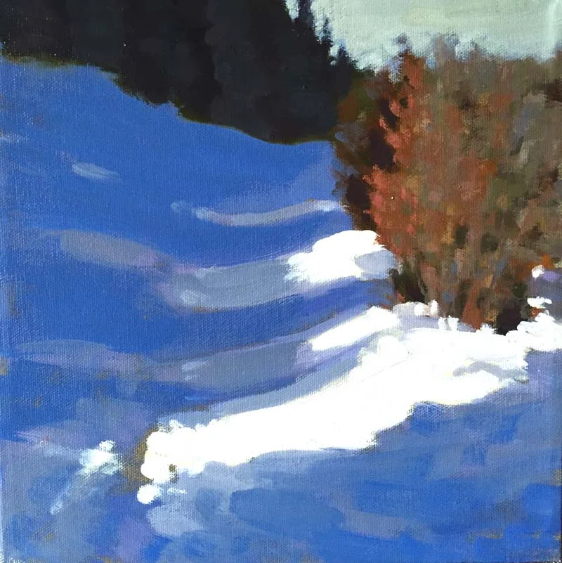  Around the Bend, Oil on Canvas, 10 x 10 