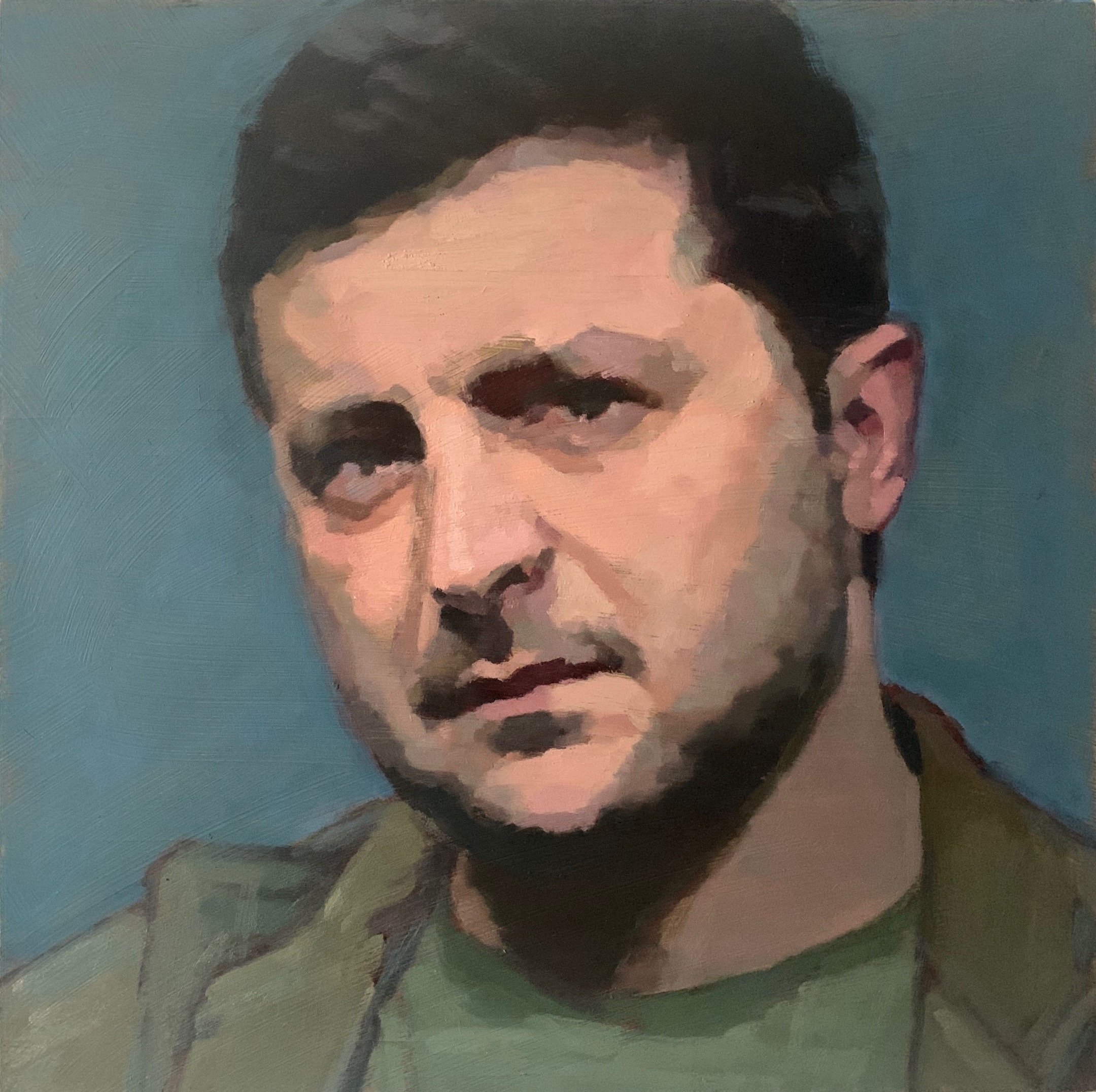 Global Folk Hero, Oil on Wood Panel, 12” x12”
