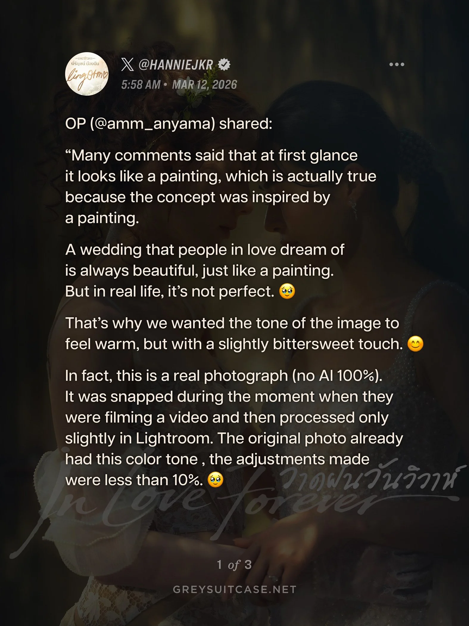 'In Love Forever' Director of Photography (@amm_anyama) commentary on the photo used for the 'In Love Forever' First Official Poster 