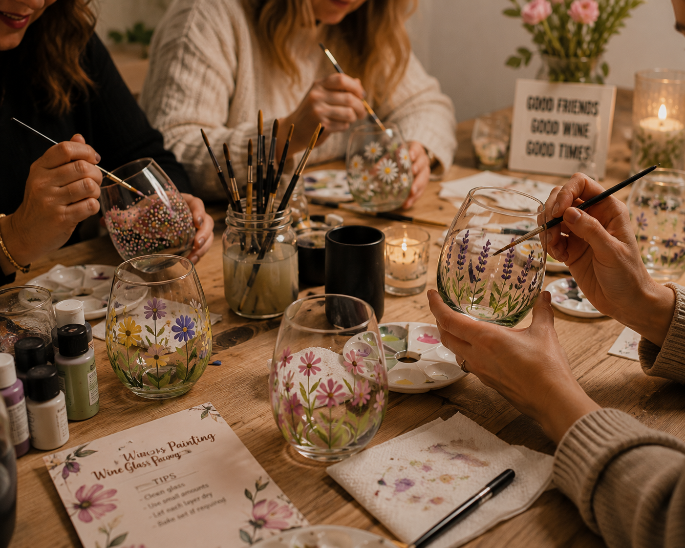Creative Night Out-In – Paint your own wine glasses