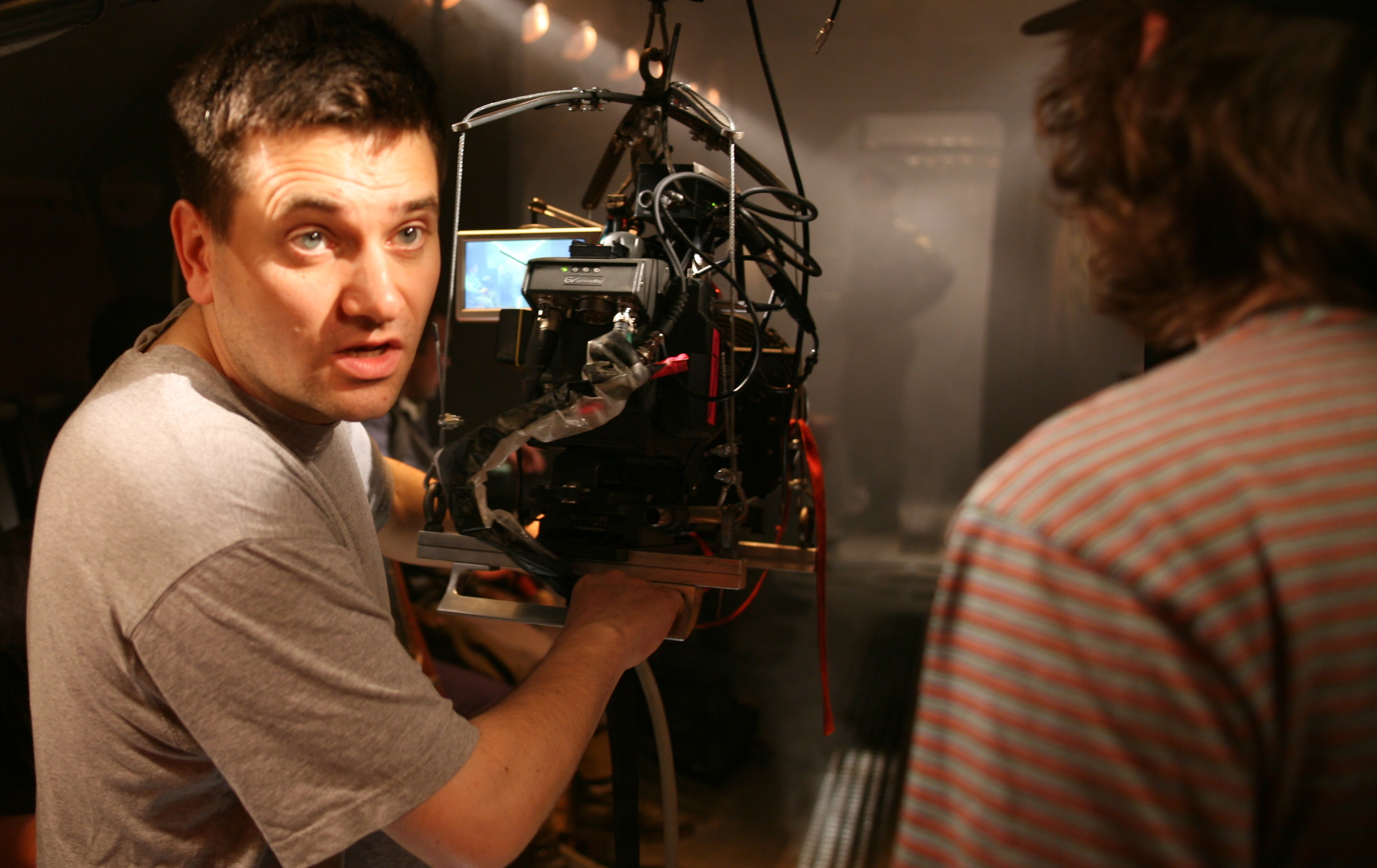 Simon with a Viper camera on the set of Mutant Chronicles