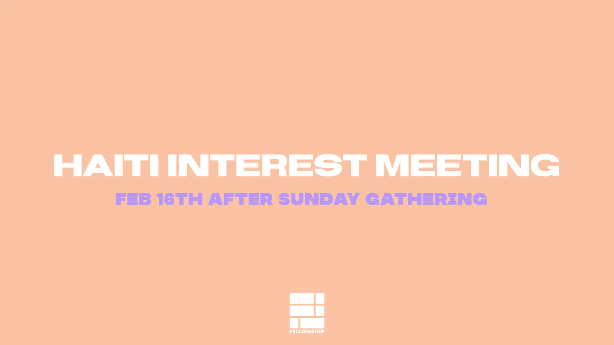 Haiti Interest Meeting