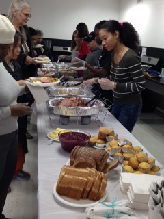 Thanksgiving lunch with the residents of the YWCA of Brooklyn