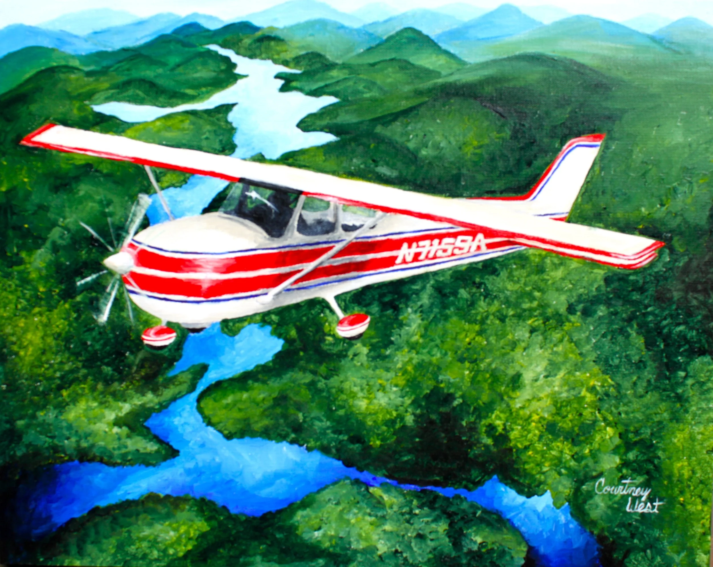 Flying over Lake Burton
