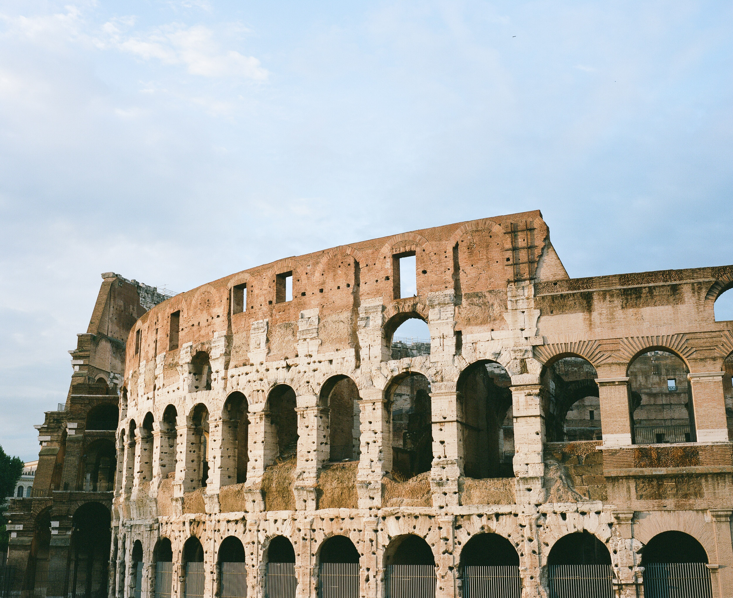 The top of the colosseum in Rome