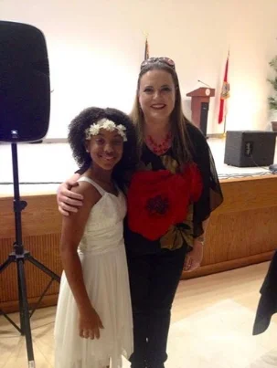 Bianca and vocal coach Petrova Jones. Bianca was asked to open the 'Who's Got Talent' High school show by the Mayor of the City.
