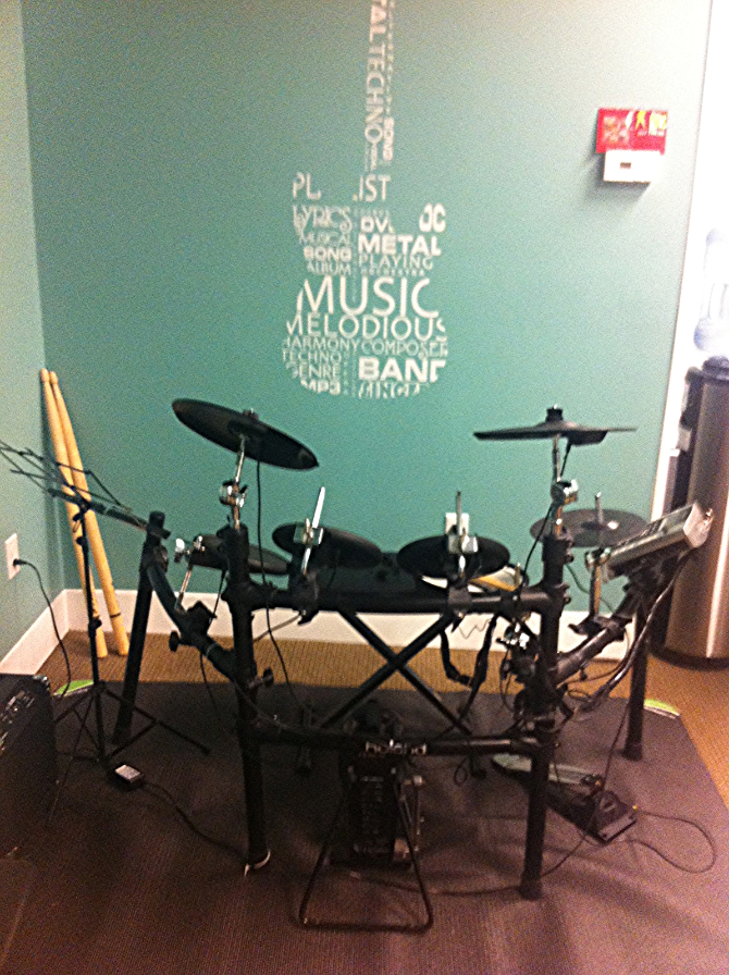 OUR DIGITAL DRUM SET....ROLAND PROFESSIONAL GRADE KIT FOR GROUP DRUM CLASES AND ROCK BAND