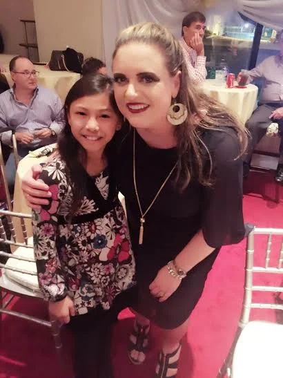 Alexis Bentiganan and petrova jones following her performance in south pacific as ngana