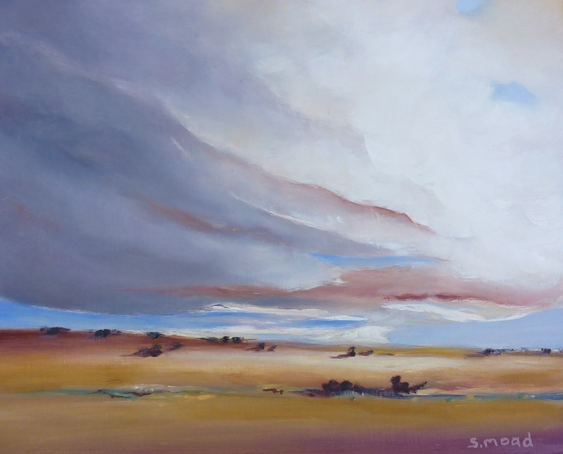 "Summer Clouds Over The Valley" Oil on masonite Size: 30cm x 25cm / 12" x 10 inches Price: $900 (Framed)