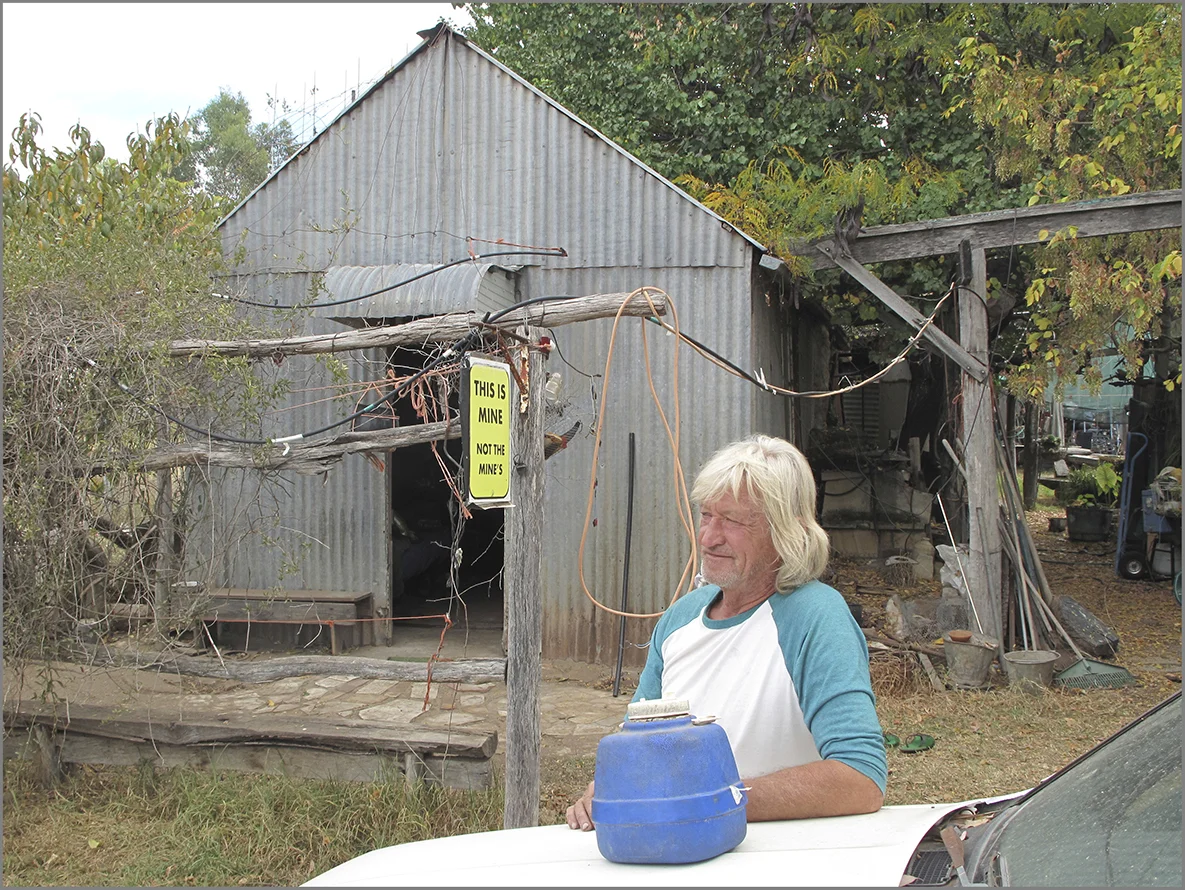    Col Faulkner outside his c. 1904 ex-butcher's shop home in Wollar