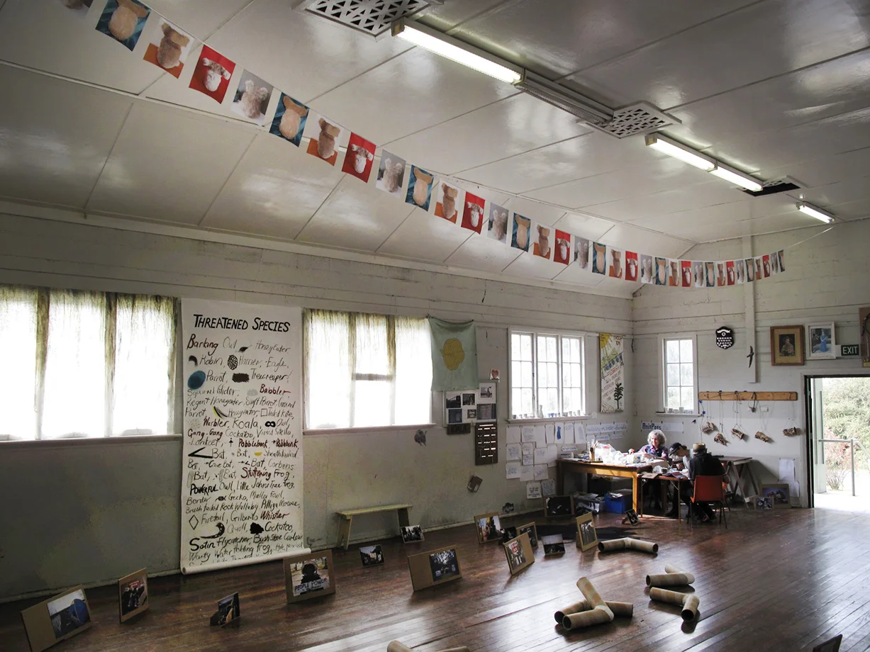 (top) David Watson, Koala Diplomacy , 35 digitally-printed prayer flags, bias binding, 2015 Despite sustained pubic protest and numerous arrests, in late 2014 Whitehaven Coal began razing koala habitat in the Leard State Forest south of Narrabri, for its Maules Creek coal mine. My domestic koalas were harvested from eBay. Turning one’s back is a form of non-violent direct action.