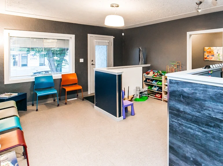 A play area in the waiting room.