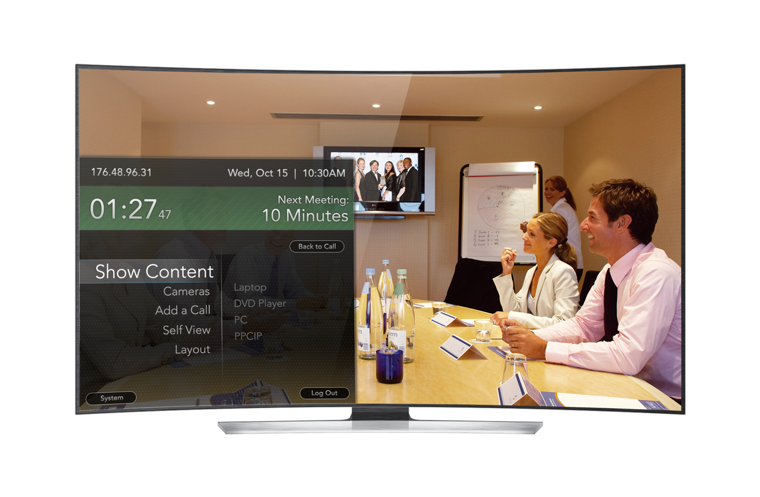   Menu items during a call.  