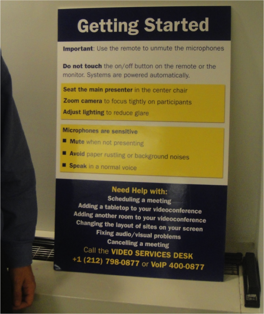 How to place a video call.  Step 1, read the big poster... (Copy)