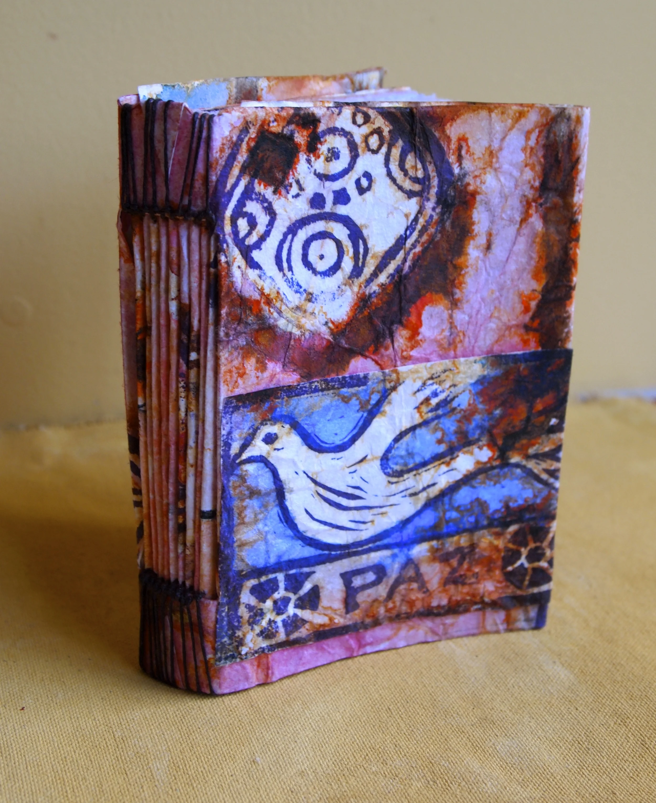 Crinkly Book Masa paper, acrylic inks, watercolor
