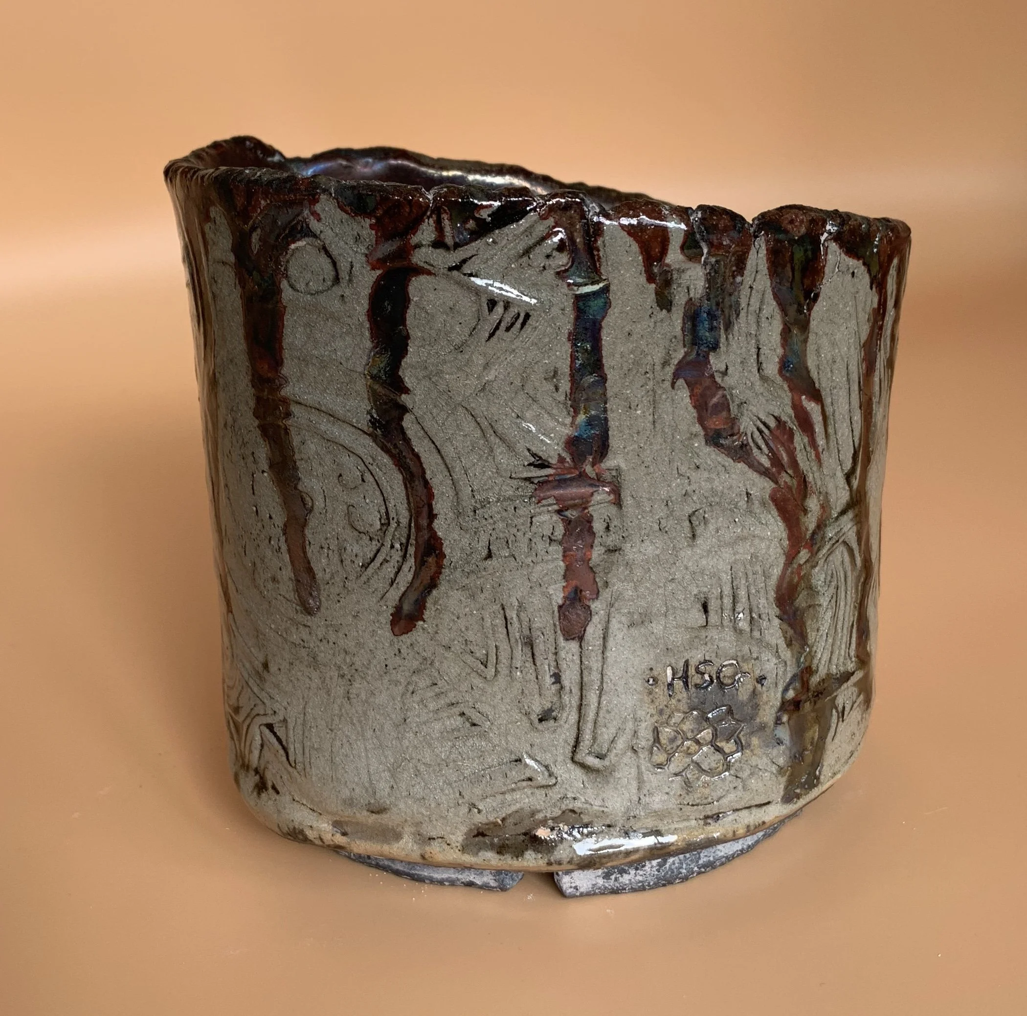 #16 Large Raku Pot Back 5 inch.jpeg