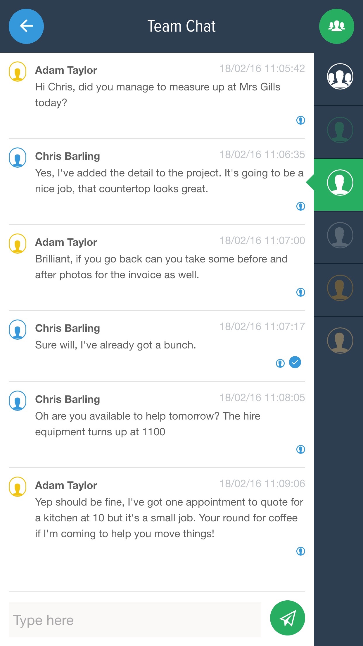 New chat functionality in v3.6 making it easier for you to communicate with your team.