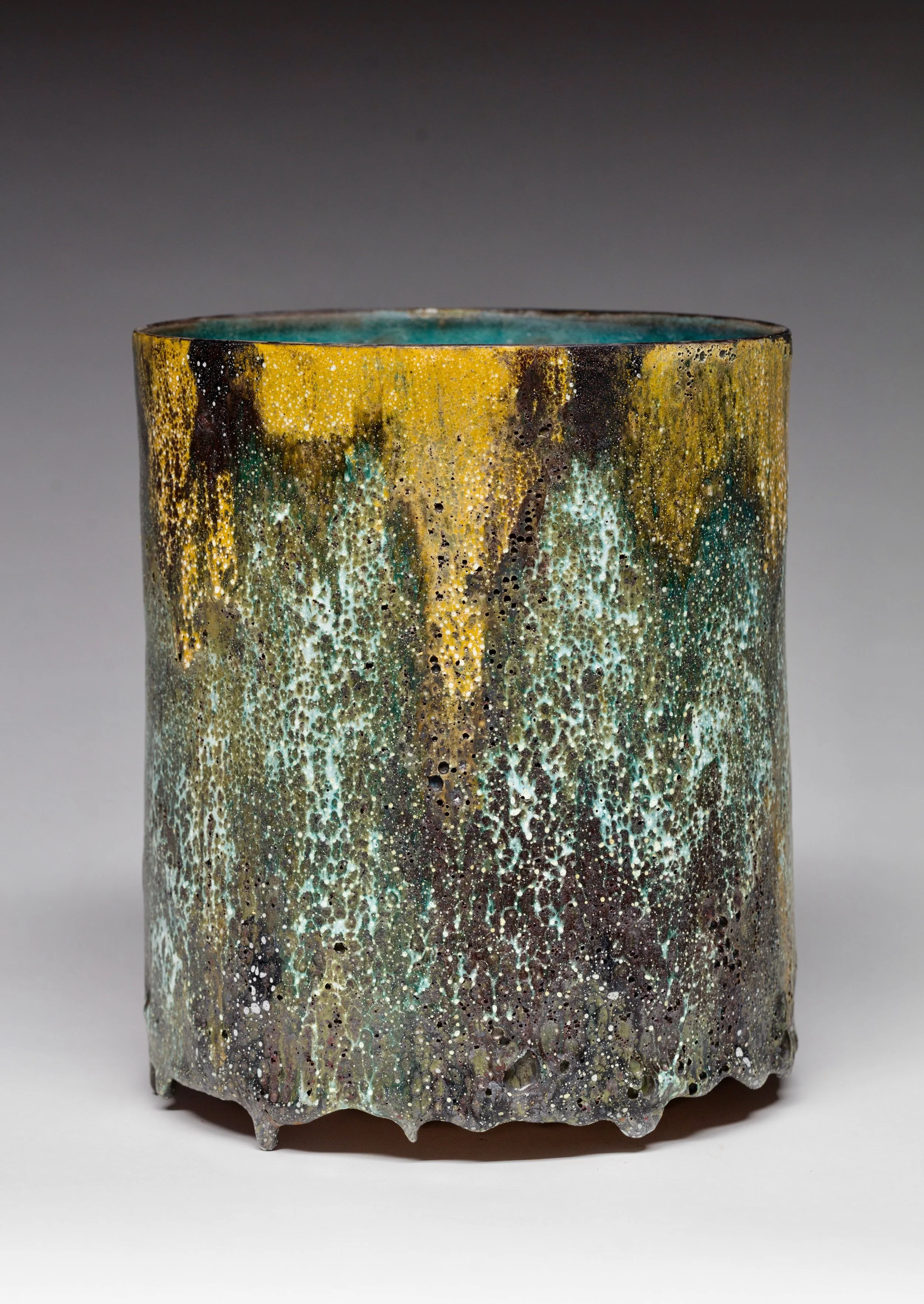 12 - Pictorial Vessel , 2016 Ceramic, crater glaze - Signed and dated H. 26,7 x D. 22,9 cm H. 10.5 x D. 9 in. Unique JK#1235