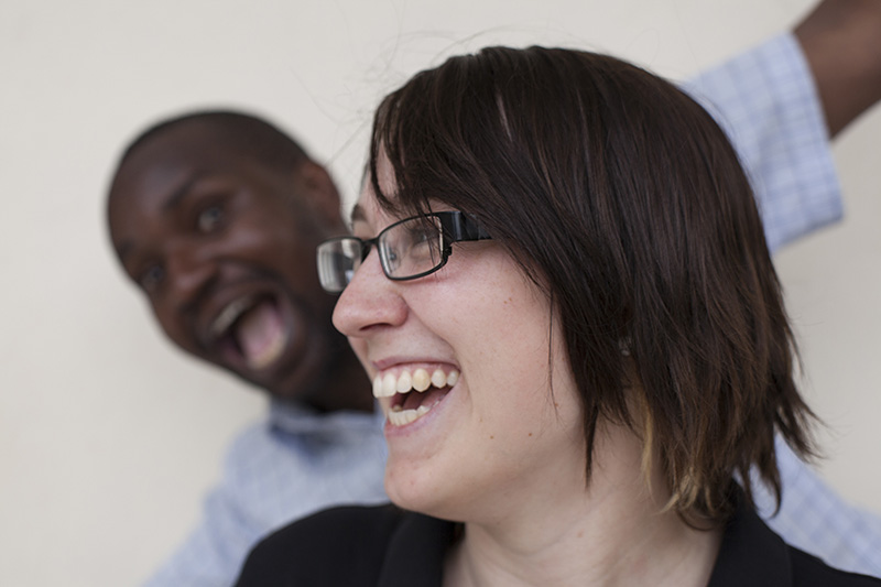 Deanna Matthews, visiting ADMA instructor, and Alfred Muchilwa (back), former ADMA instructor.