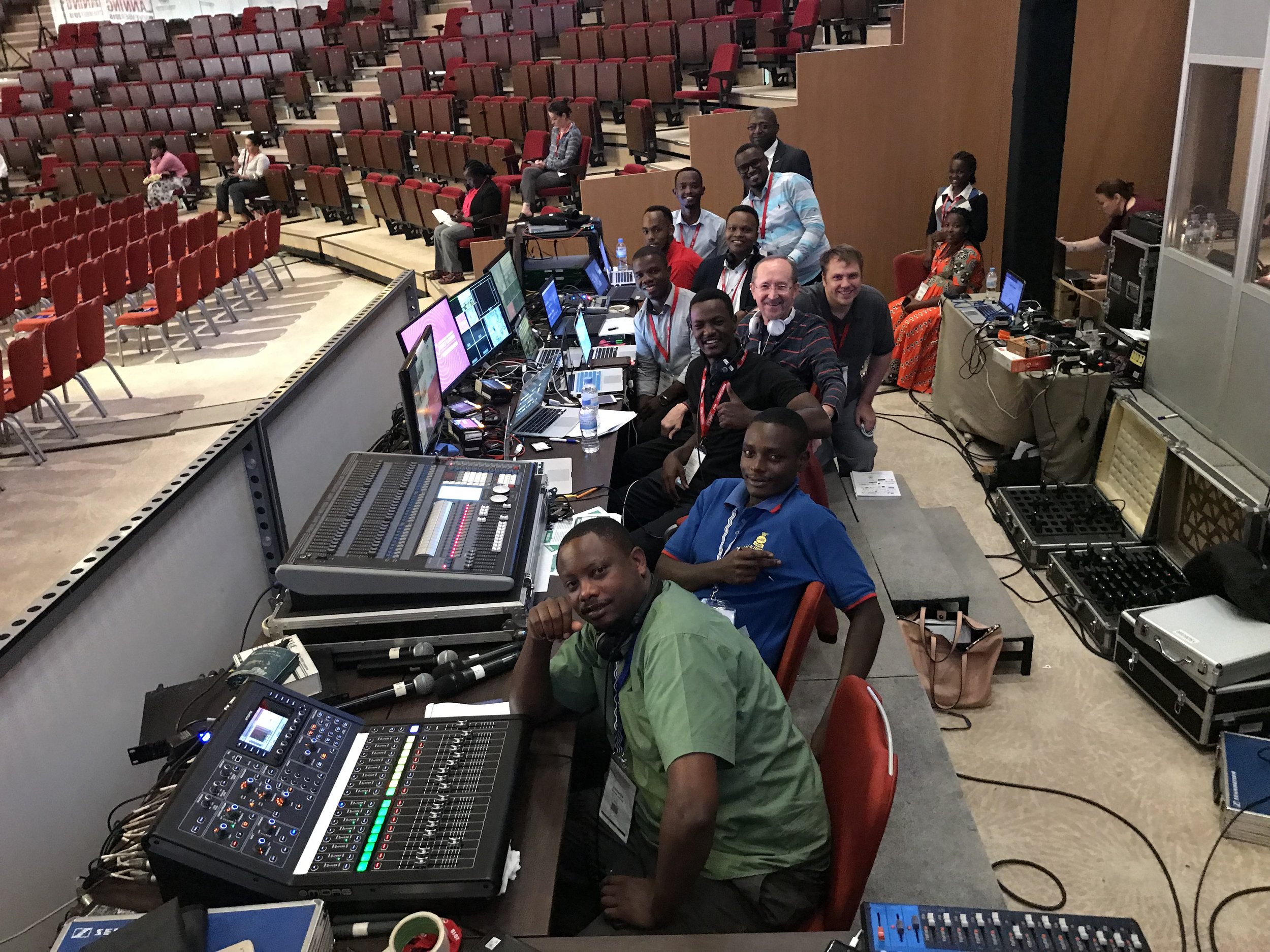 The control table team (including LED Concept's light and sound engineers)