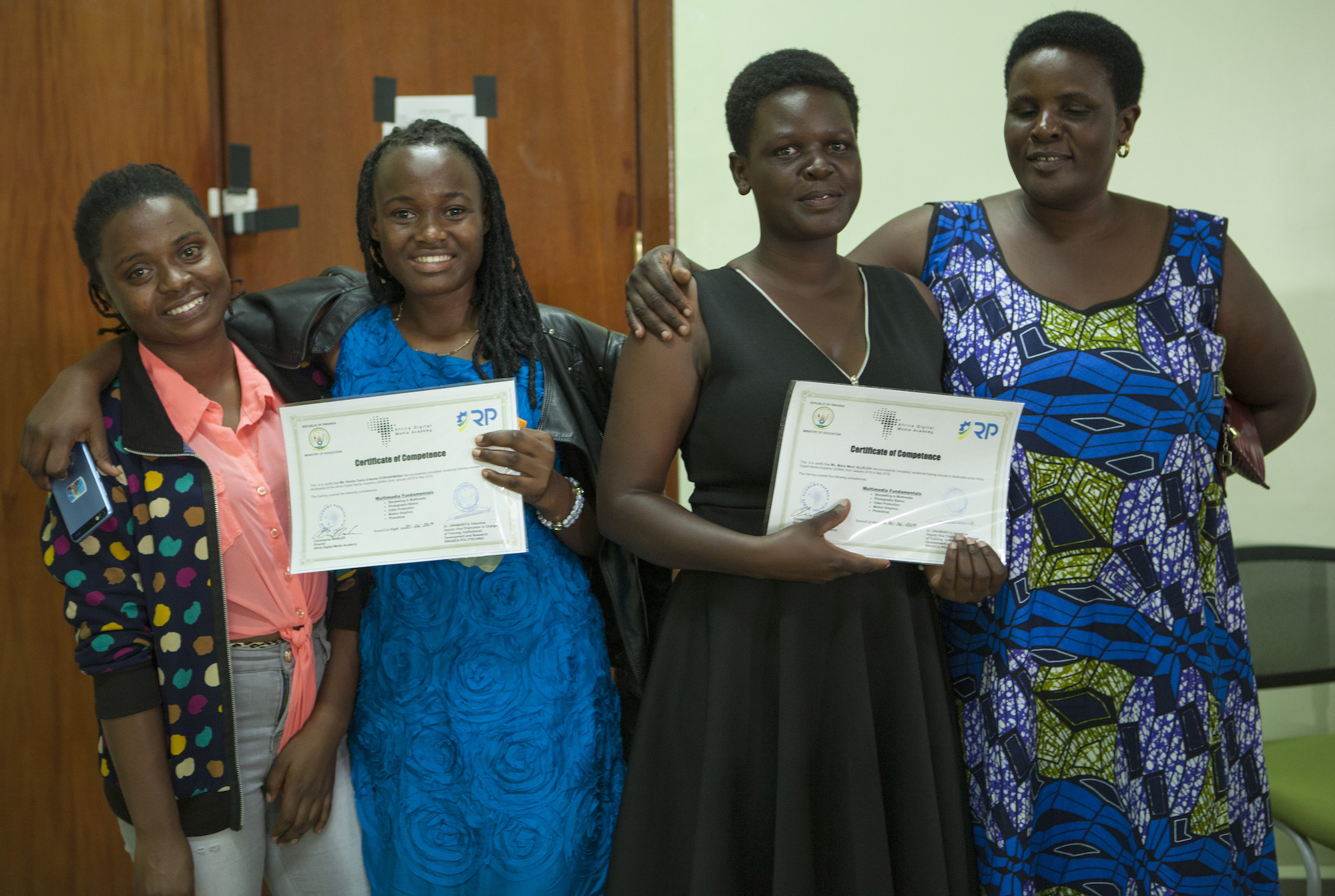  Photo with ADMA graduates and their guests Noella Claire (and sister) and Marie Mercie (and mother) 