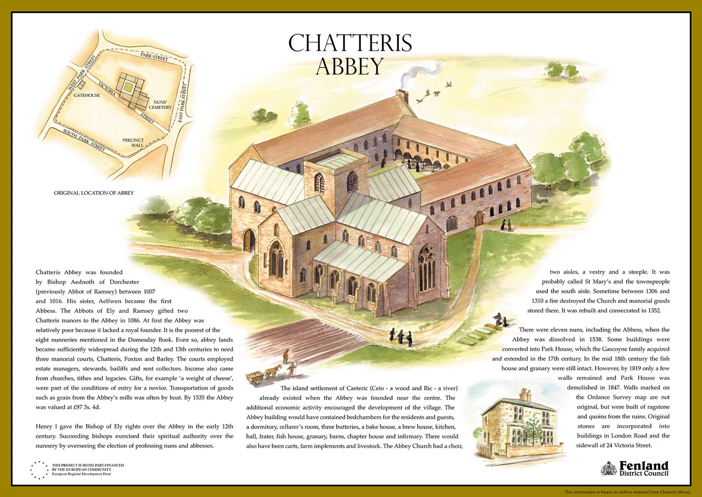 Chatteris Abbey interpretation panel