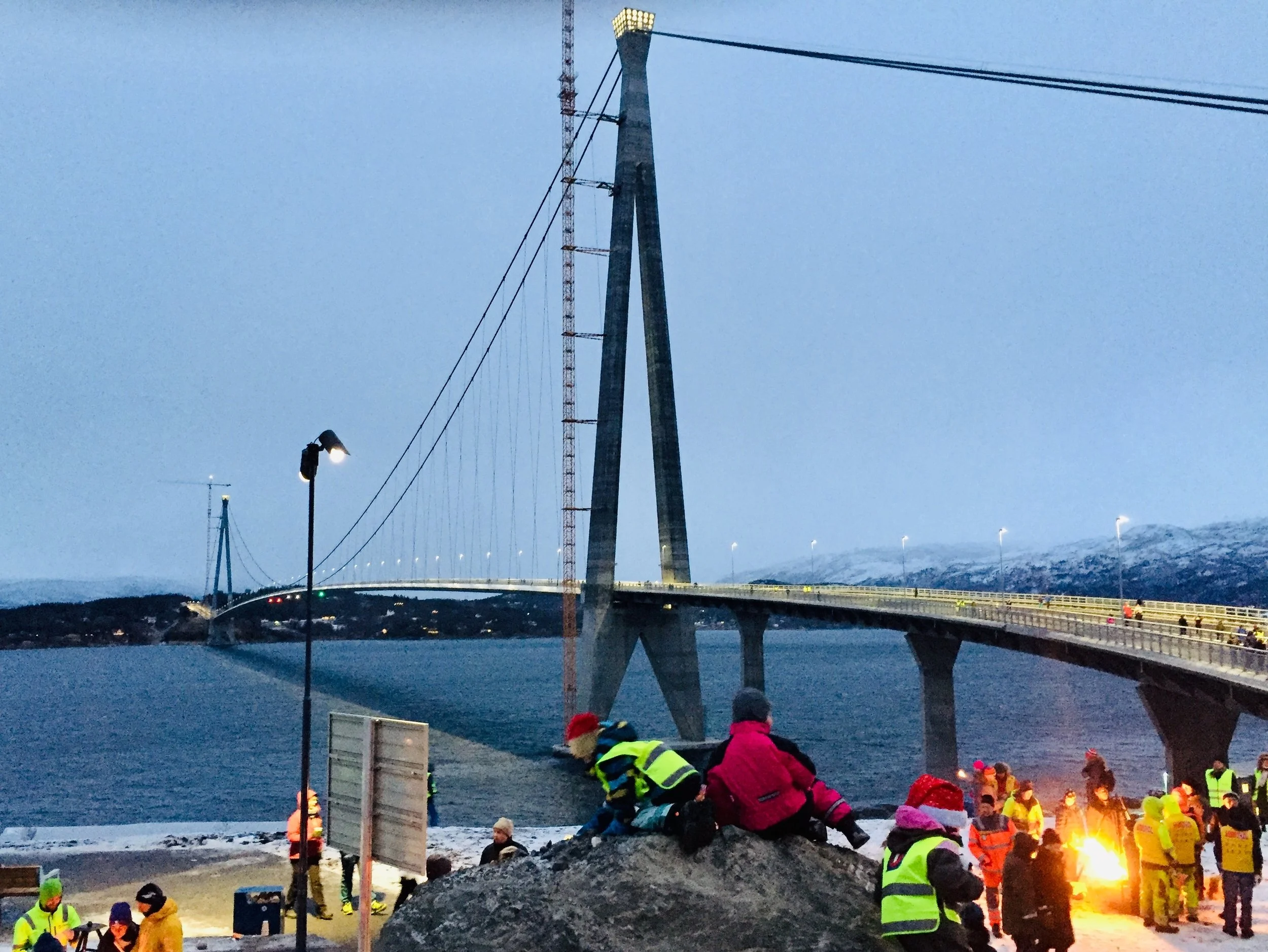 Norway's second longest suspension bridge reduces the distance between Narvik and Bjerkvik by 18 km.