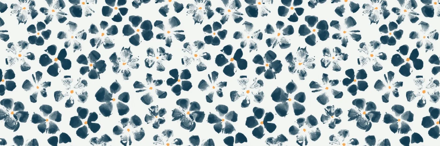 Indigo Flower Stamp Pattern - By LoveMish