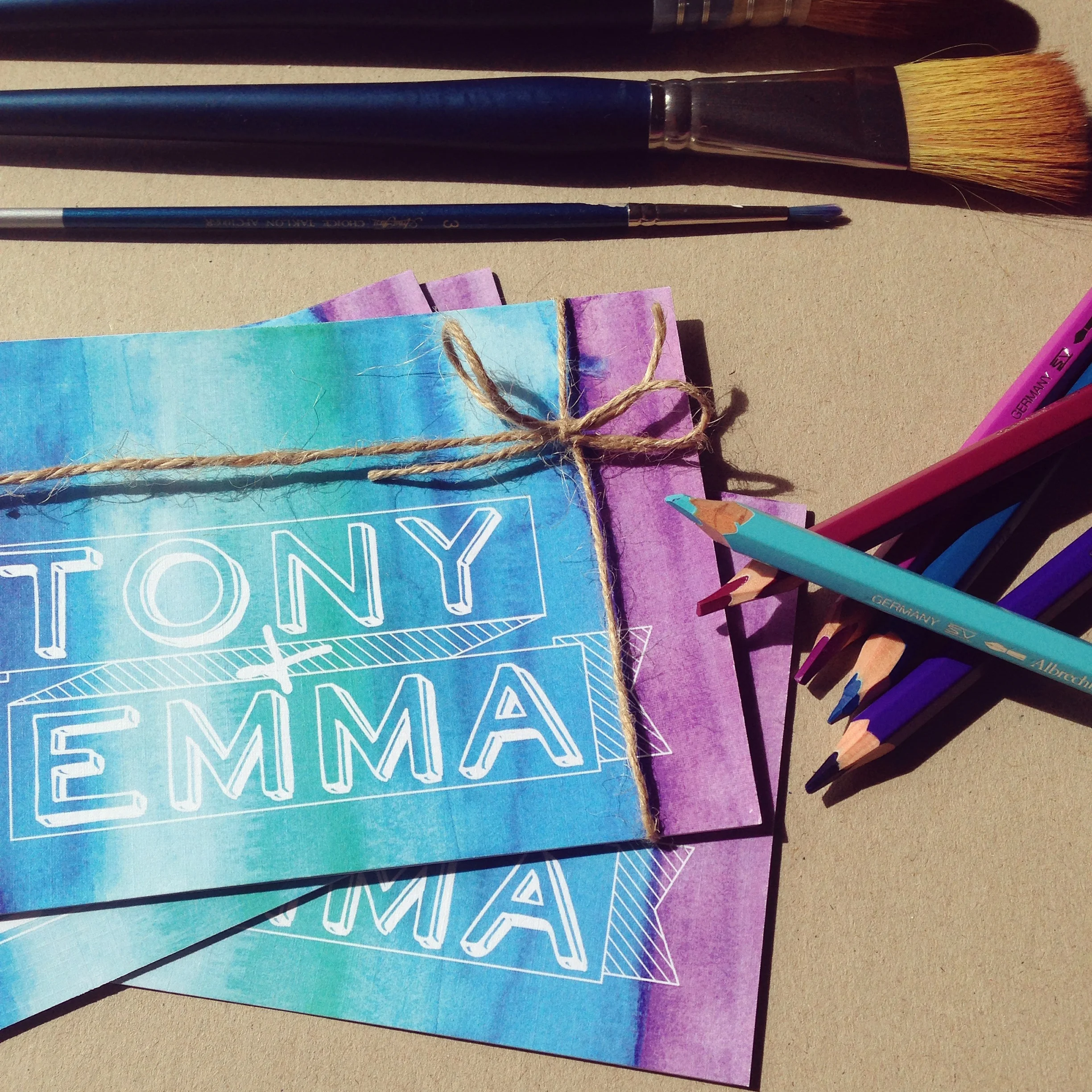 Emma and Tony - Wedding invite front