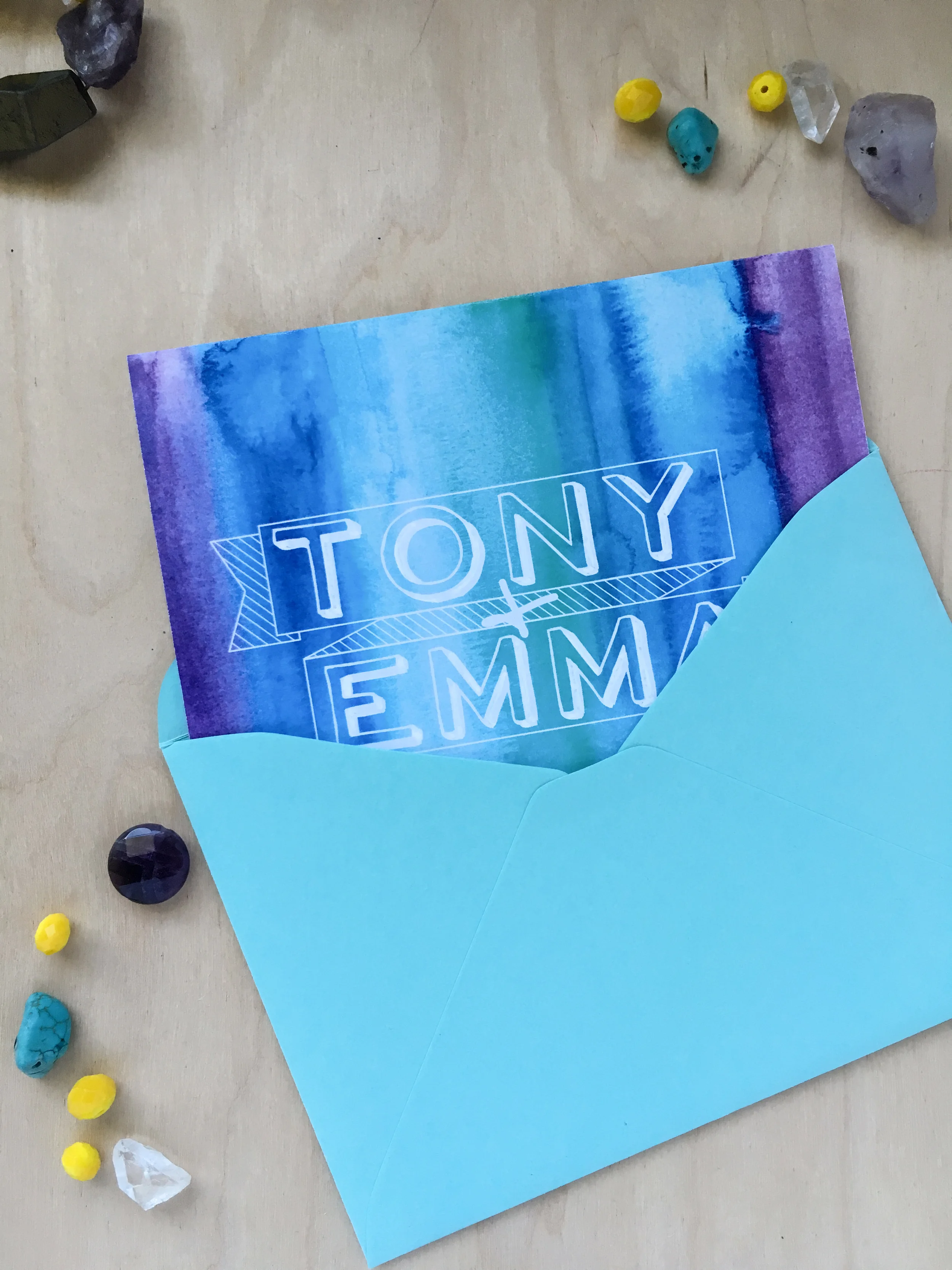 Emma and tony cover and envelope