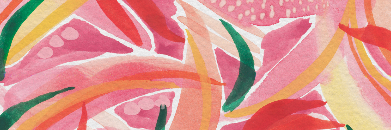 rose coloured Gouache abstract painting