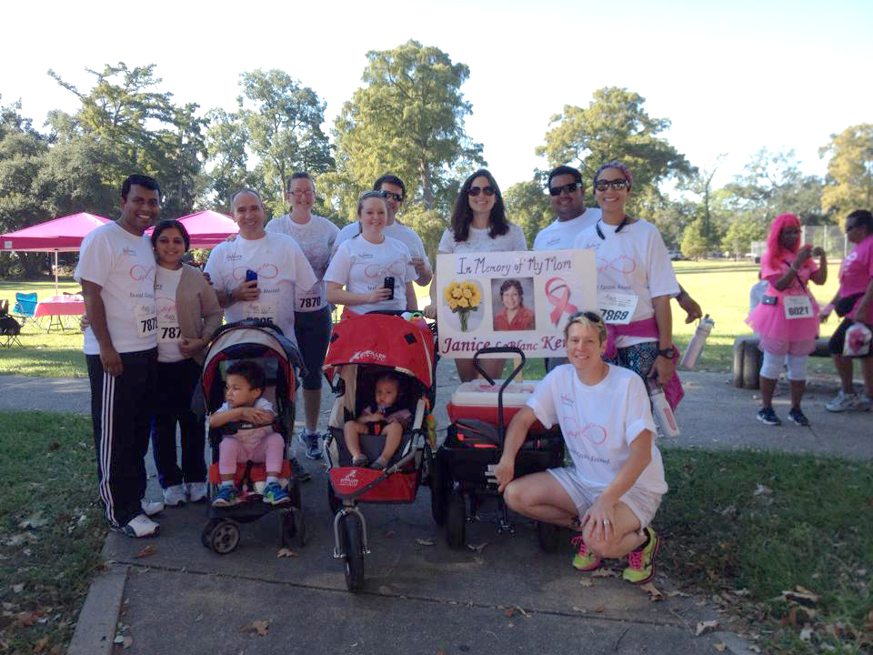  The Infinity Race for the Cure team. Back row, from left, are Vinay Ramesh, Sushmeetha Annam, Mike Laux, Katie Carter, Cindy Gallo, Jay Gallo, Rachel Kenney, Elvin Calderon and Elizabeth Calderon. Front row, from left, Desmond Carter, Olivia Kenney 