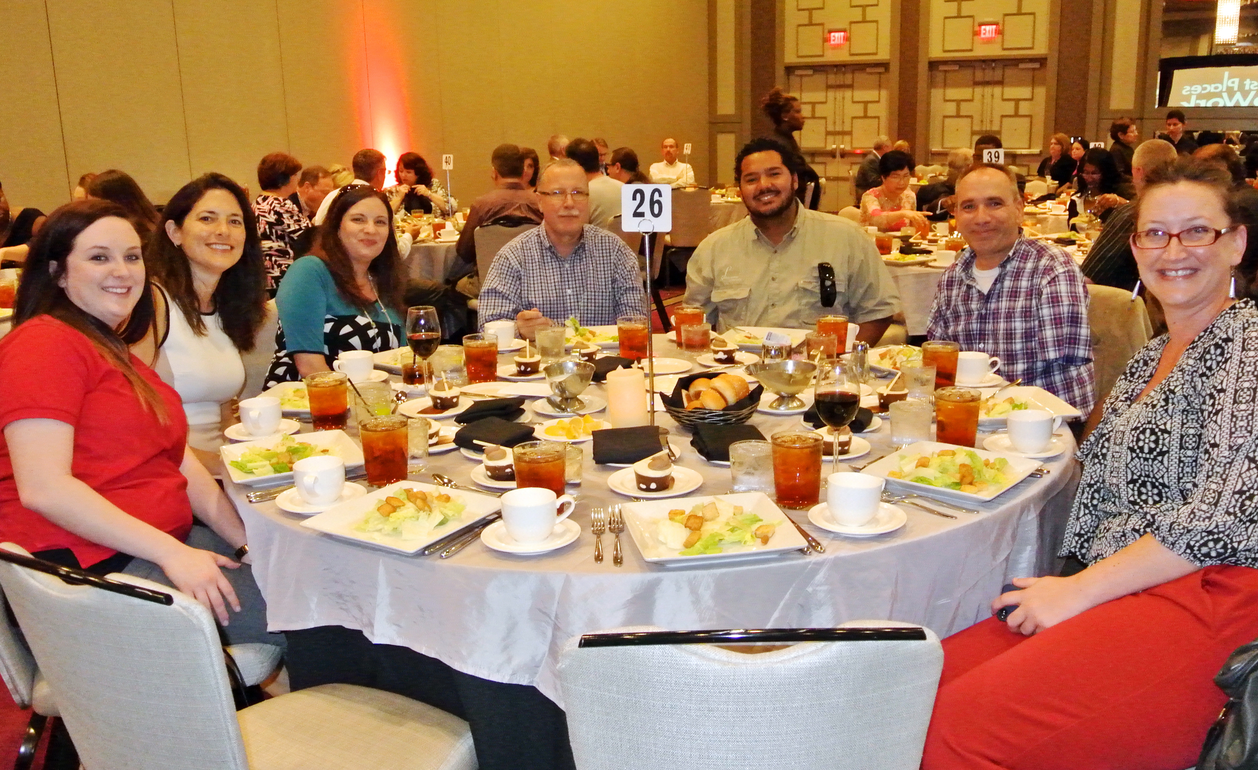  From left, Cindy Gallo, Rachel Kenney, Amber Cardon, Dave Guttuso, Elvin Calderon, Michael Laux and Katie Carter.&nbsp; 