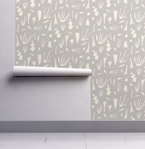Reef Wallpaper Grey And Off White Kate Zaremba Company