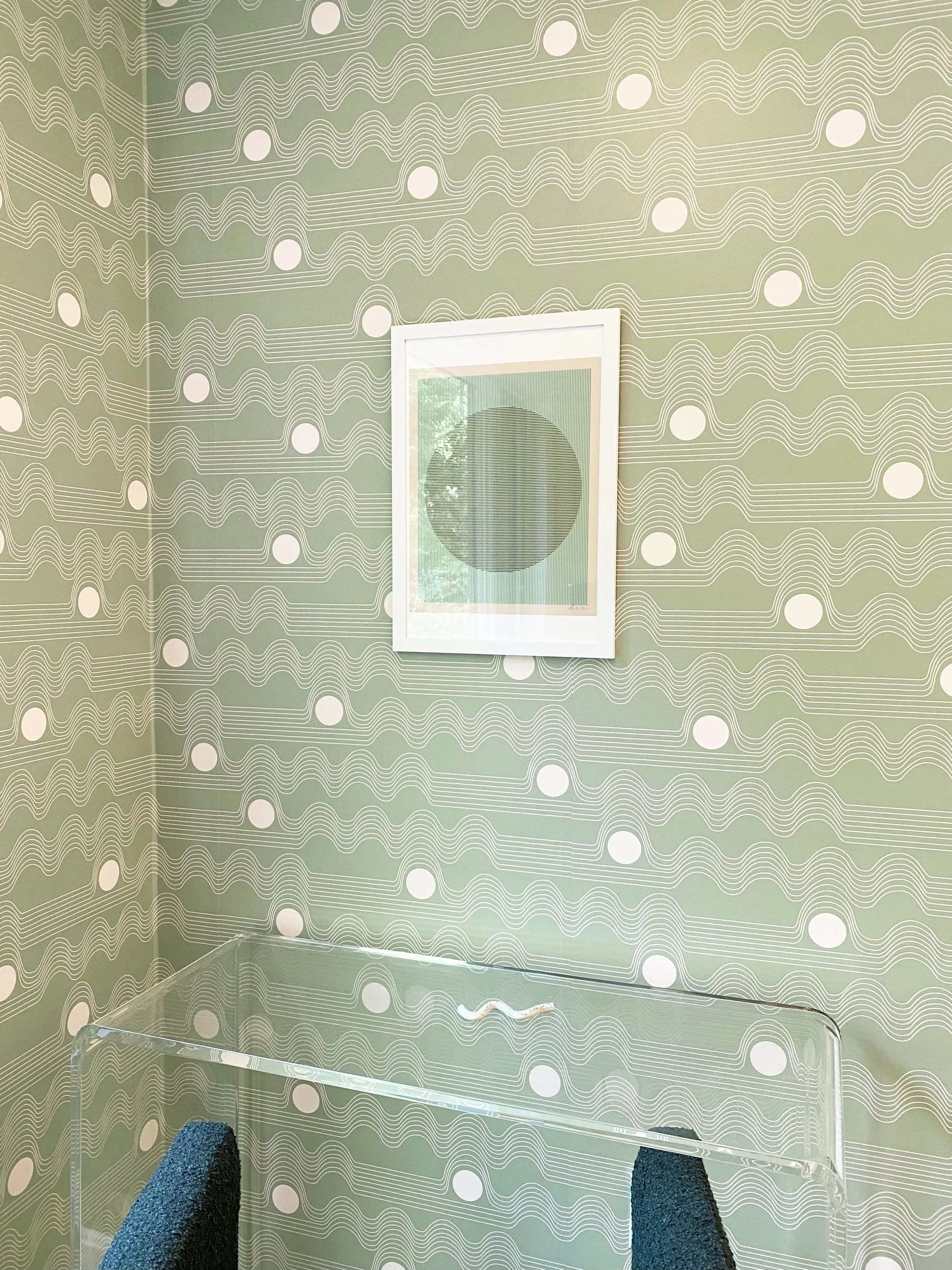 Moon and Tide Wallpaper in Dew Drop by Kate Zaremba — KATE ZAREMBA COMPANY