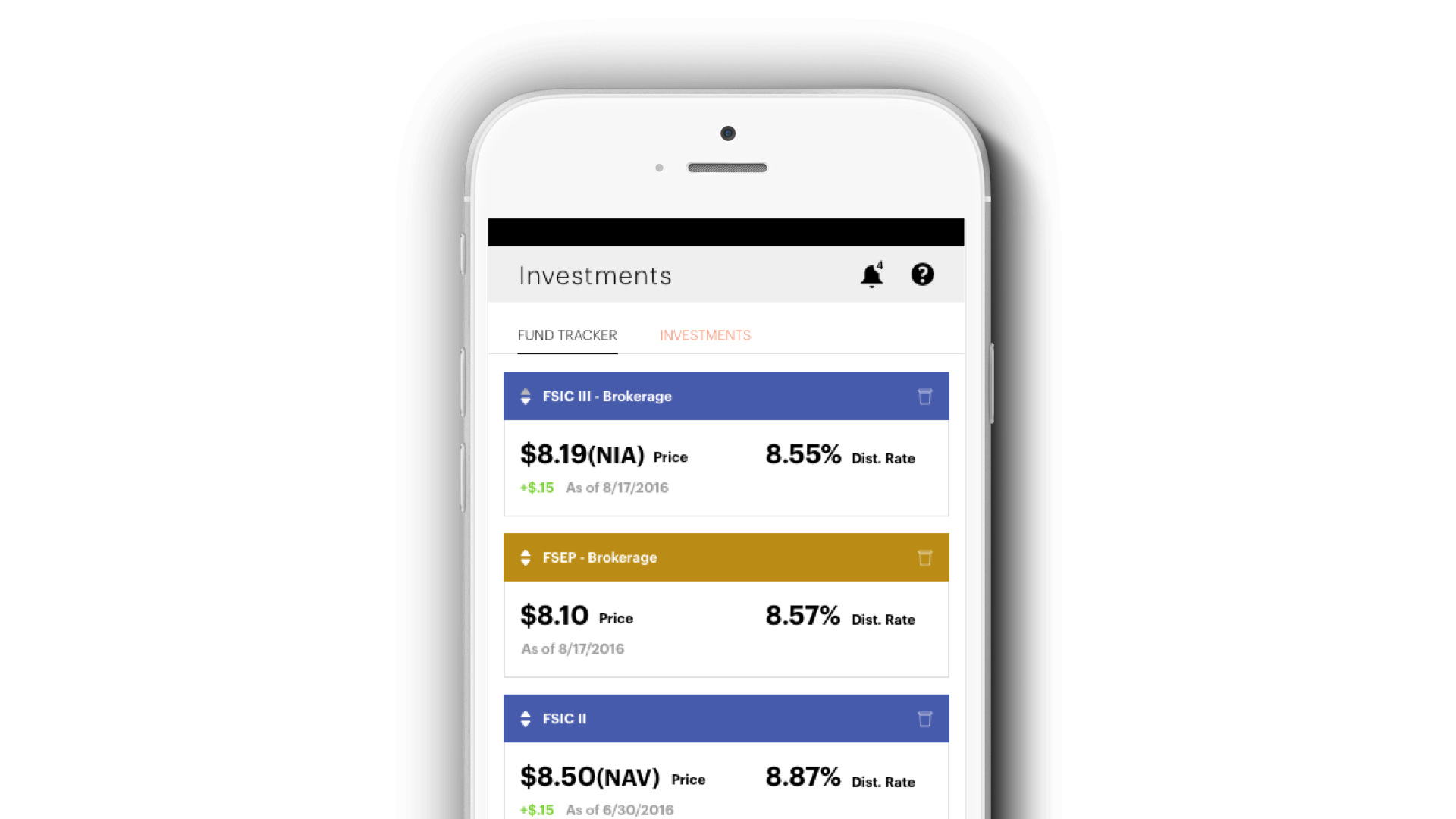 An investments section was planned to track funds specific to FS investments, however it wasn't included in the current app.
