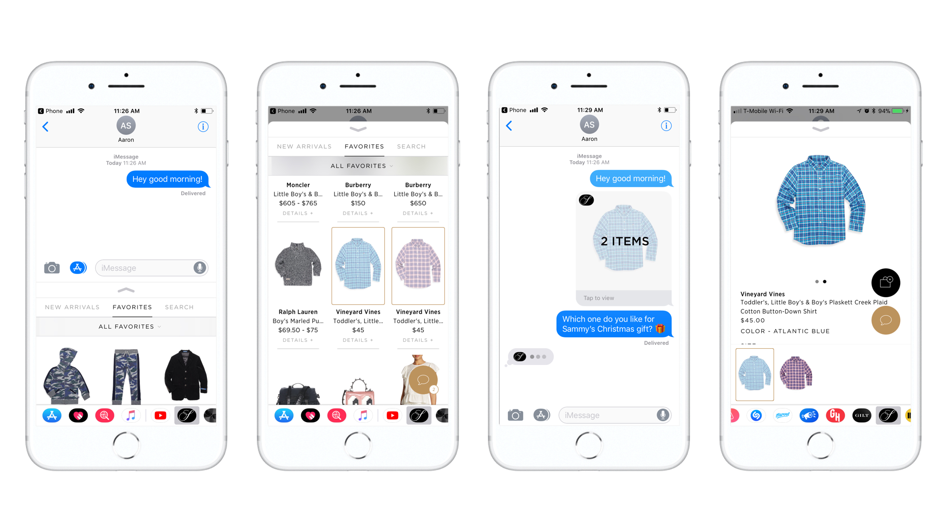 We were featured on the Apple store home after launch and got some positive press and accolades in the retail industry for embracing technology. It was definitely a step in the right direction to give customers another way to keep Saks in mind when having conversations with friends and family. Although the app was originally built with stylists in mind, many customers have adopted the iMessage app for sending and sharing products, especially with increased discoverability in iOS 11 (shown above).