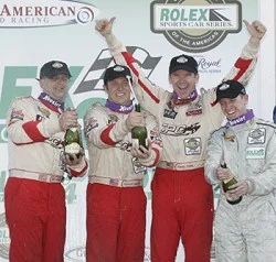 Our sponsor, TPC Racing, knows a thing or two about road trips. Here they are at the top of the podium at the Rolex 24 Hours of Daytona in ‘06. Photo courtesy of randypobst.com