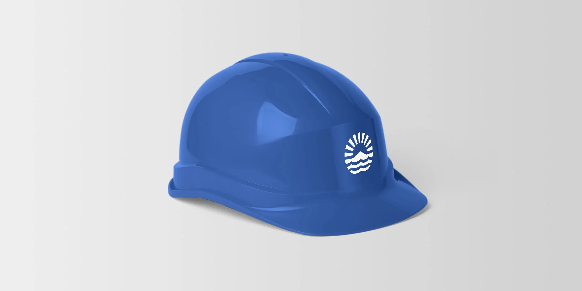 Blue hard hat helmet with the City of Chula Vista logo in white