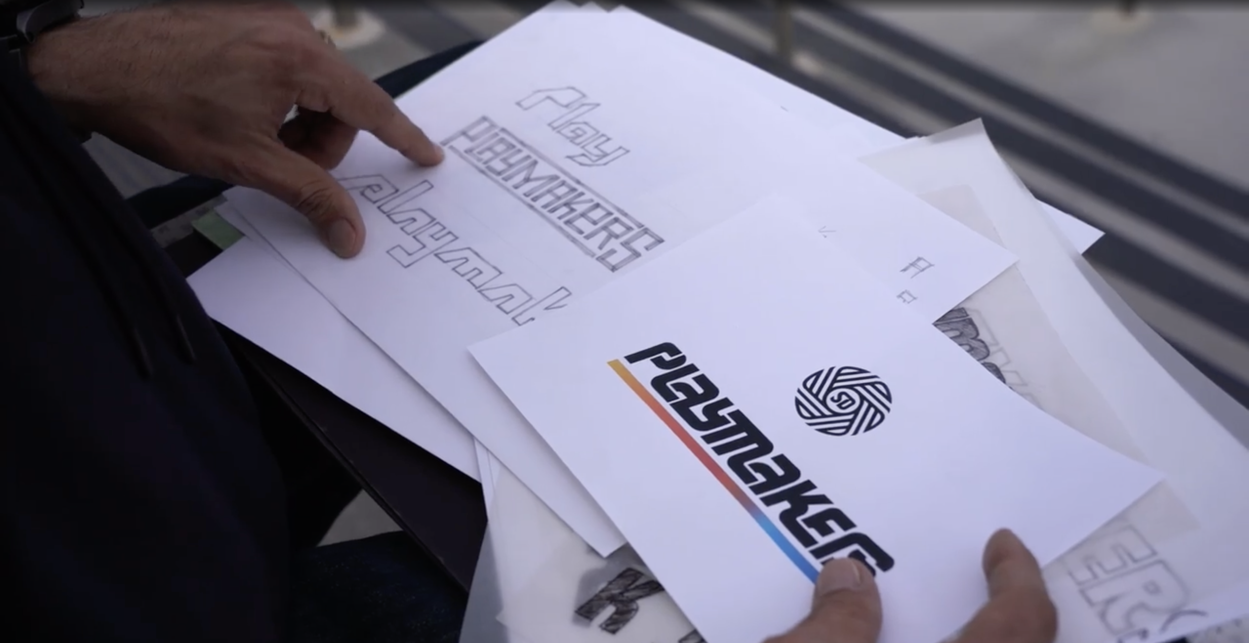 PLAYMAKERS logo sketches presented