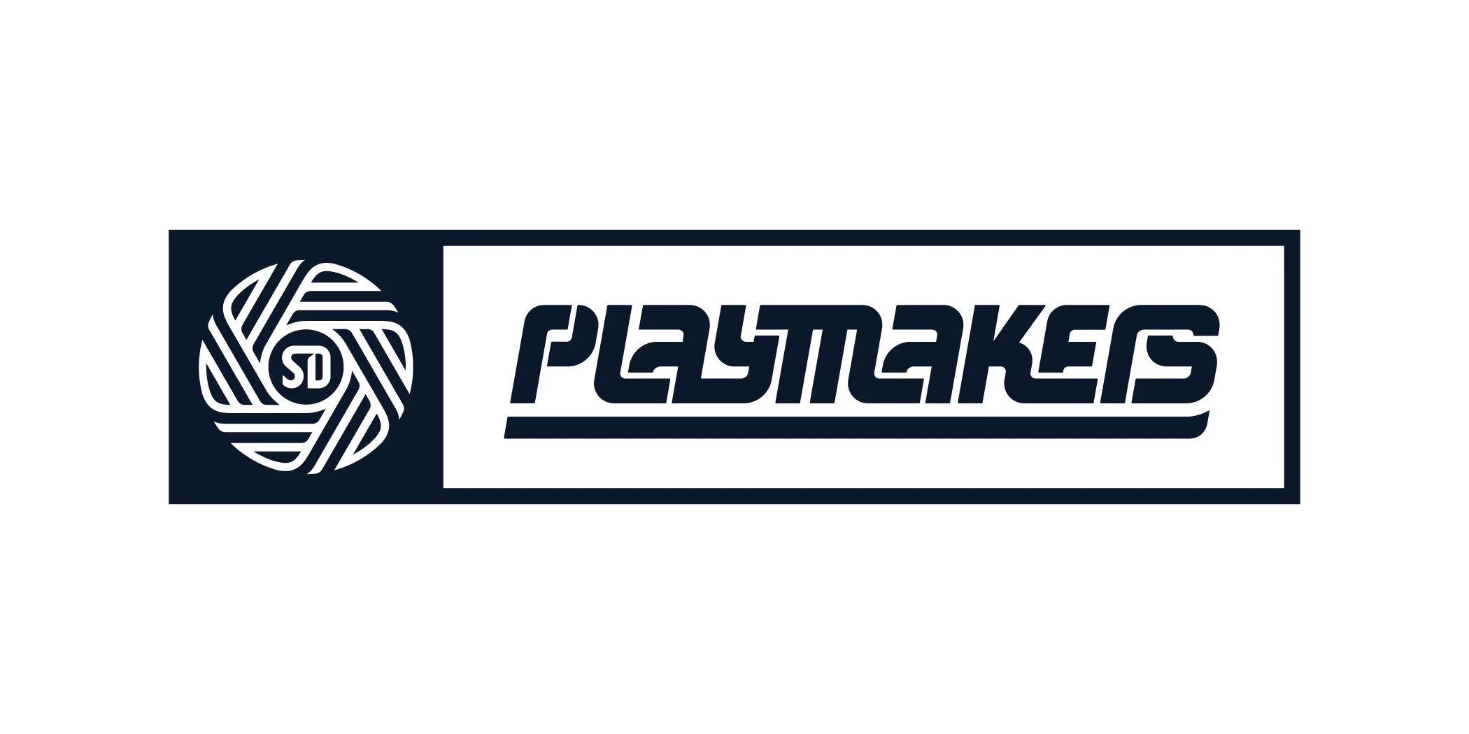 PLAYMAKERS custom logotype lockup with SDFC Logo