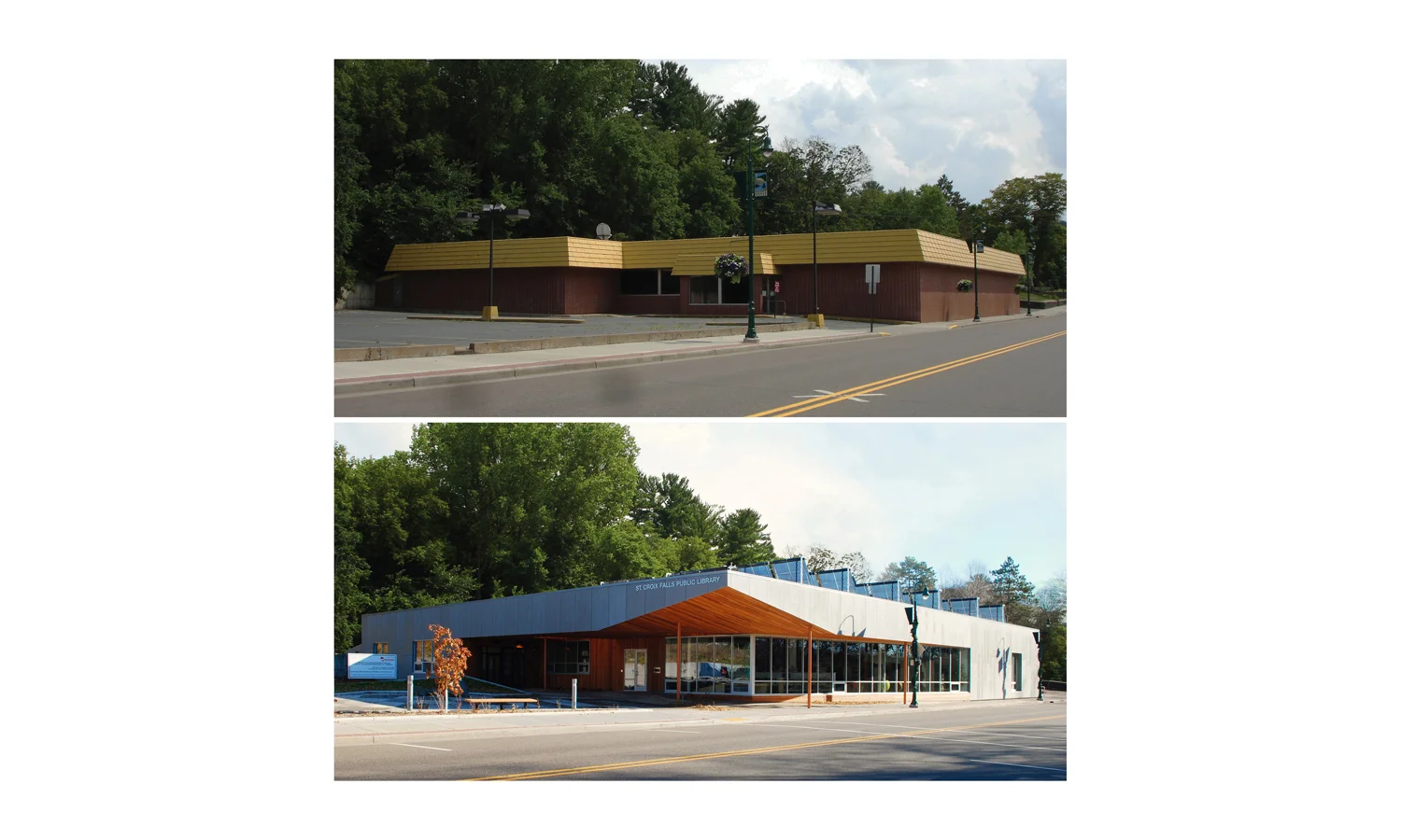 St. Croix Falls Public Library and Public Plaza - St. Croix Falls, WI