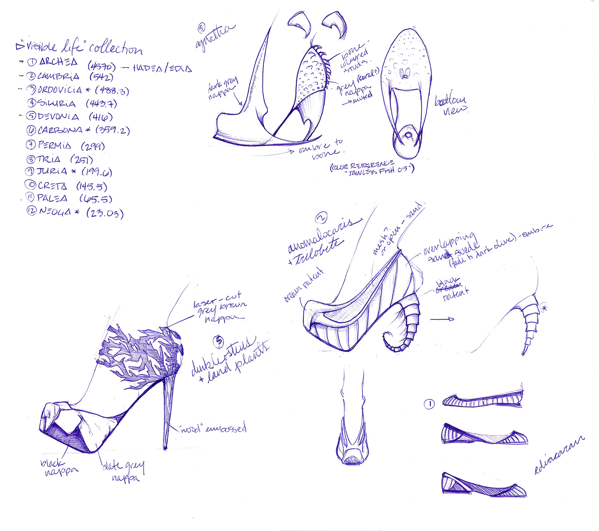 shoe line based on the geological time periods of the Earth (work in progress)