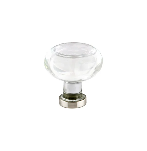 12986399US15 Georgetown crystal knob 1-1/4in diameter shown with satin nickel base. Available in seven finishes.