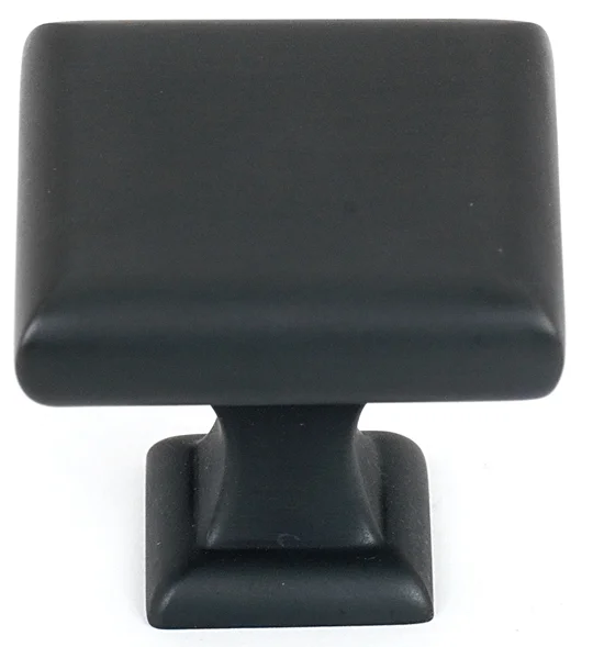 106A310-14-BRZ Manhattan knob square 1-1/4in shown in bronze. Available in four finishes.
