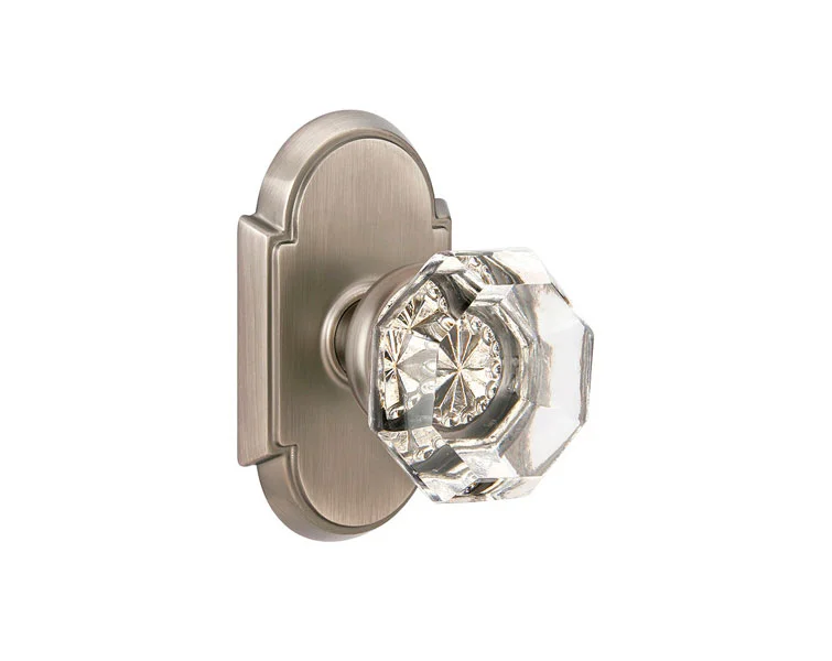 1298108-OT-US15A Old town clear crystal arch rosette. shown in pewter. Available in all functions and many other finishes.